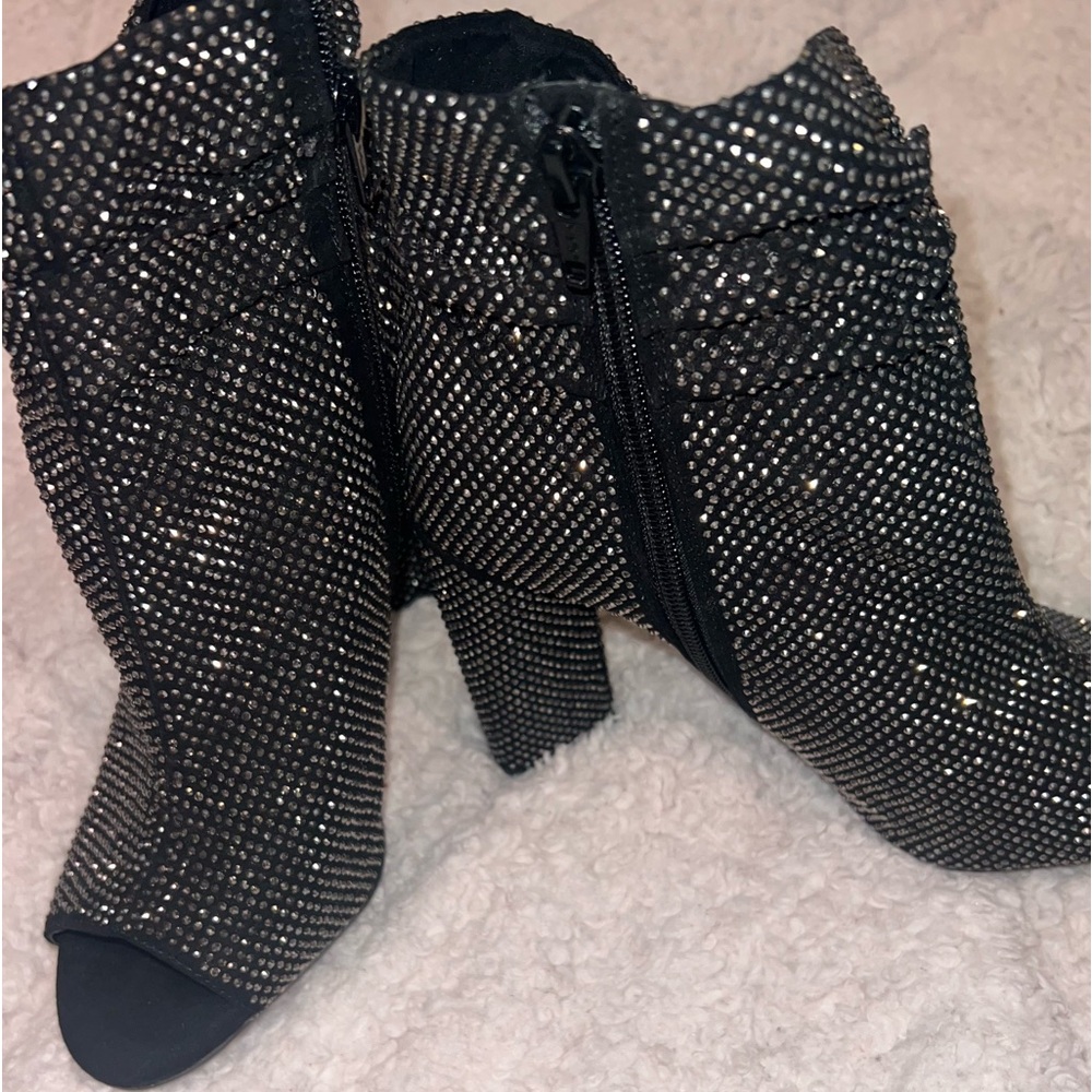 Gianni Bini open toe booties. Only worn once. Still have box. Very sparkly.